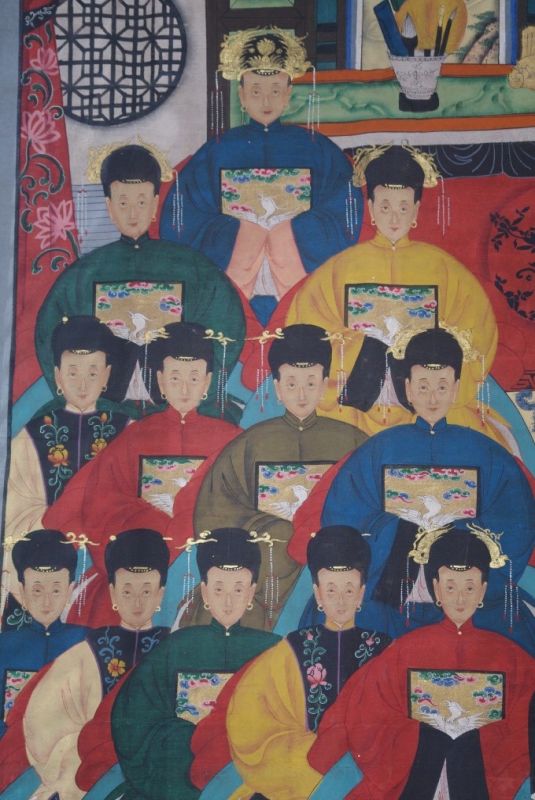 Sehr Grosse Chinesische Ahnenbilder 22 Personen 2