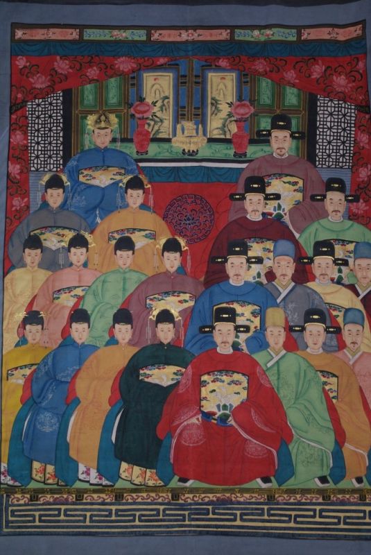 Sehr Grosse Chinesische Ahnenbilder 22 Personen 2