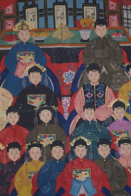 Sehr Grosse Chinesische Ahnenbilder 22 Personen Frauen3