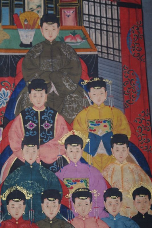 Sehr Grosse Chinesische Ahnenbilder 22 Personen Frauen4
