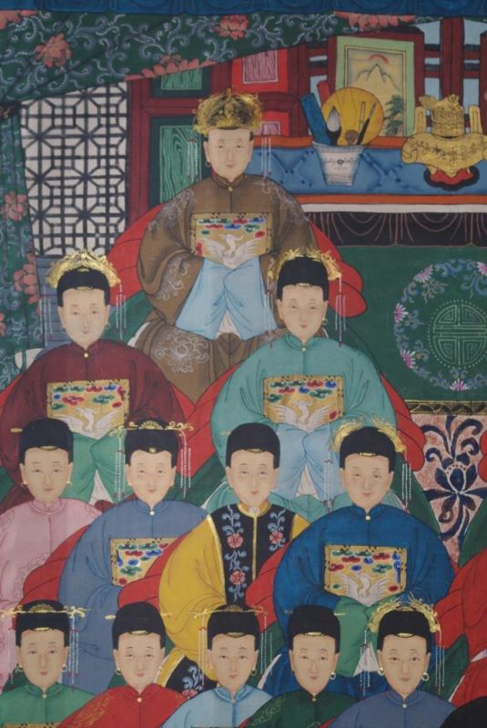 Sehr Grosse Chinesische Ahnenbilder 24 Personen 3