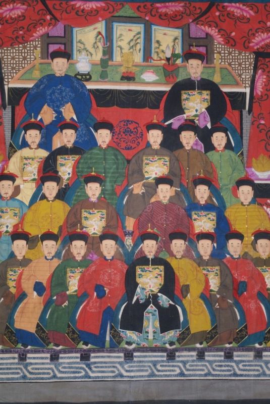 Sehr Grosse Chinesische Ahnenbilder 24 Personen 2