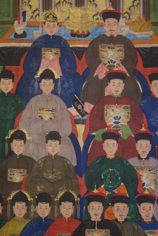 Sehr Grosse Chinesische Ahnenbilder 28 Personen 5
