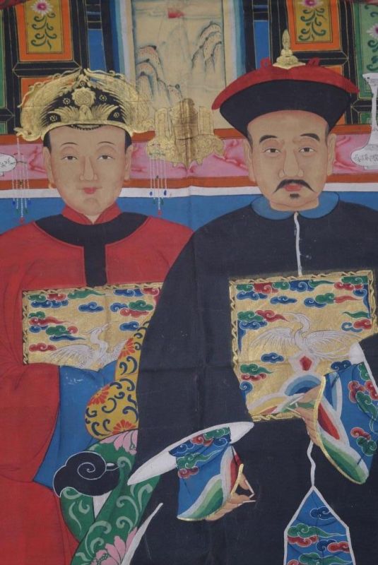 Sehr Grosse Chinesische Ahnenbilder 4 Personen 4