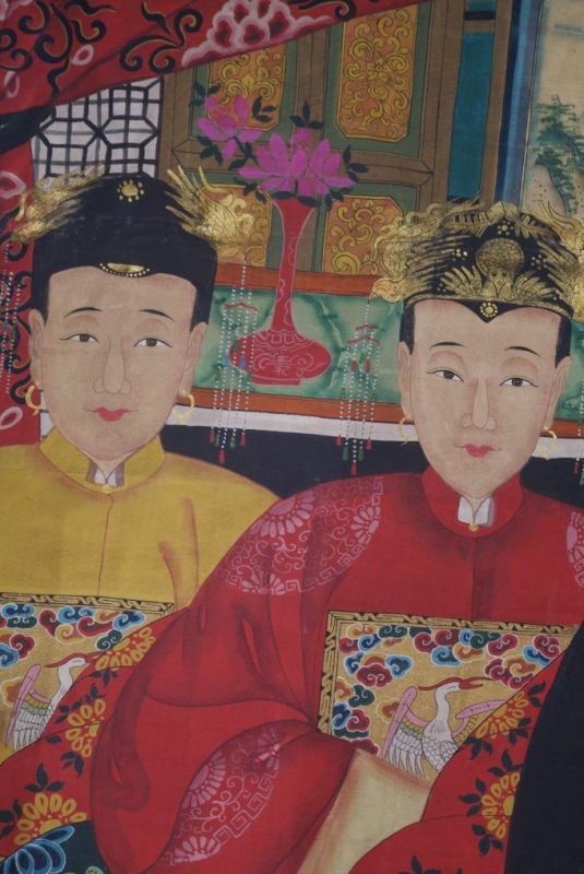 Sehr Grosse Chinesische Ahnenbilder 4 Personen 4