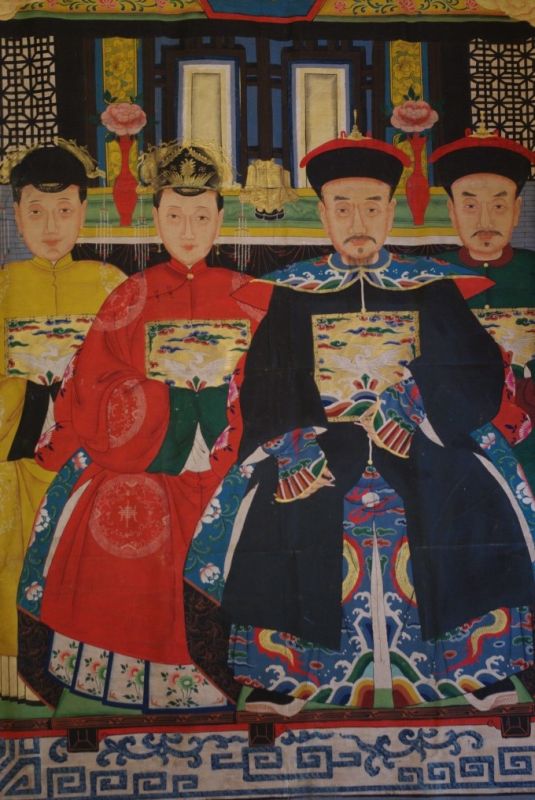 Sehr Grosse Chinesische Ahnenbilder 4 Personen 2