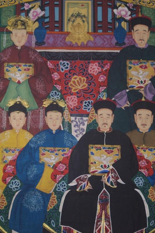 Sehr Grosse Chinesische Ahnenbilder 8 Personen 2