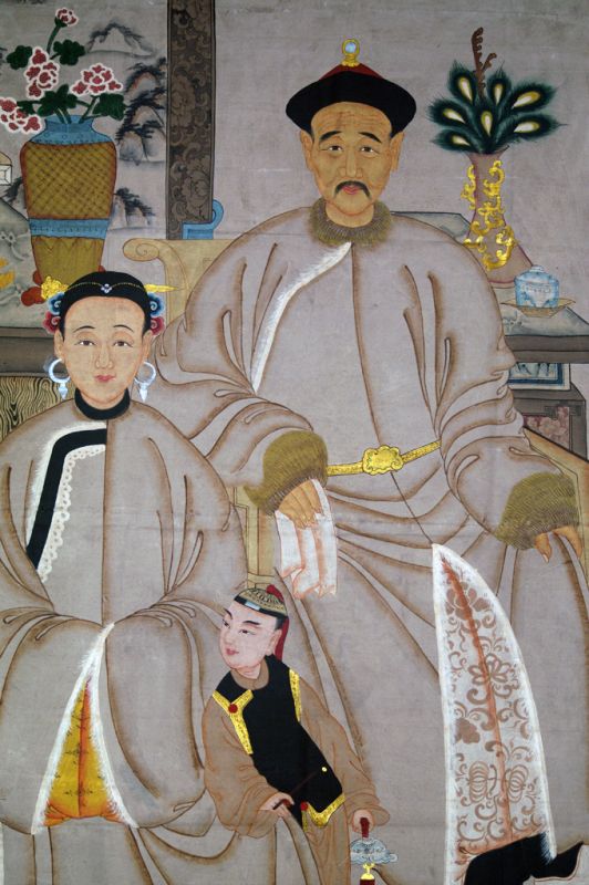 Sehr Große Chinesische Ahnenbilder - Familie - Beige / Elfenbein 3