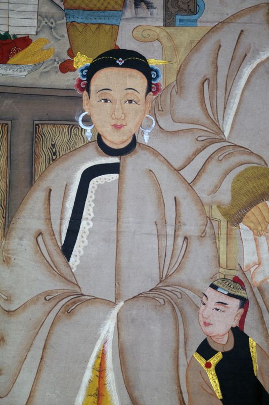 Sehr Große Chinesische Ahnenbilder - Familie - Beige / Elfenbein 5