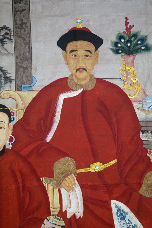 Sehr Große Chinesische Ahnenbilder - Familie - Rot 5