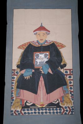 Sehr Grosse Chinesische Ahnenbilder - Majestätisch - Kaiser - Schwarz