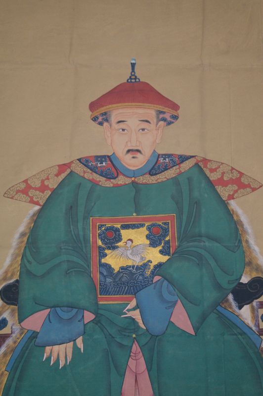 Sehr Grosse Chinesische Ahnenbilder - Majestätisch - Kaiser - Smaragdgrün 3