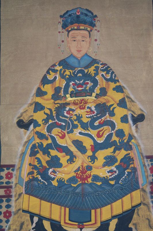 Sehr Grosse Chinesische Ahnenbilder - Majestätisch - Kaiserin - Gelb 2