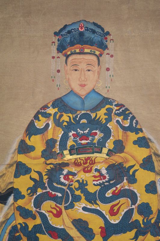 Sehr Grosse Chinesische Ahnenbilder - Majestätisch - Kaiserin - Gelb 3