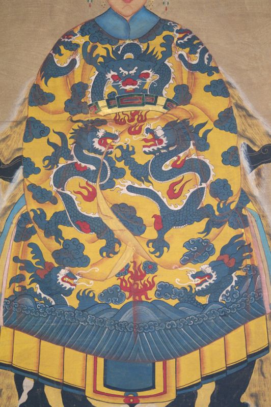 Sehr Grosse Chinesische Ahnenbilder - Majestätisch - Kaiserin - Gelb 5