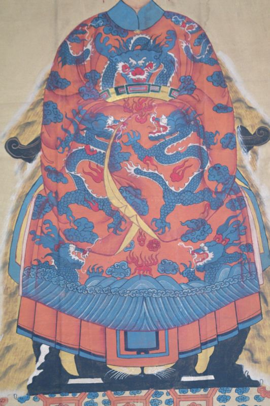 Sehr Grosse Chinesische Ahnenbilder - Majestätisch - Kaiserin - Orange 4