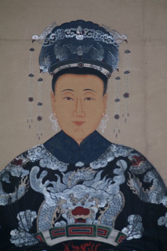 Sehr Grosse Chinesische Ahnenbilder - Majestätisch - Kaiserin - Schwarz 2