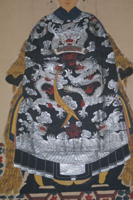 Sehr Grosse Chinesische Ahnenbilder - Majestätisch - Kaiserin - Schwarz 3