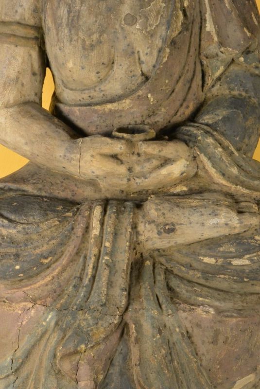 Sehr große chinesische Holzstatue Buddha 106cm 3
