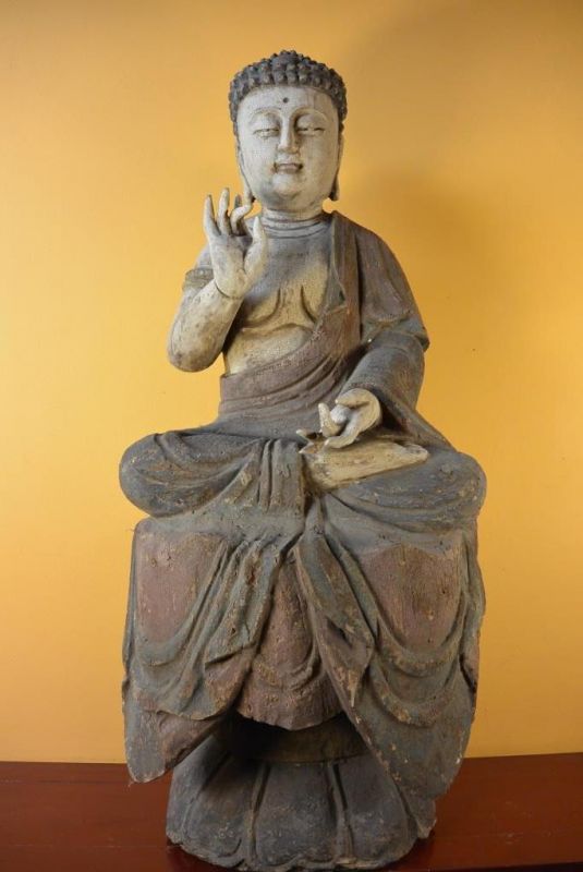 Sehr Große Holzstatue - Buddha in Meditationshaltung 2