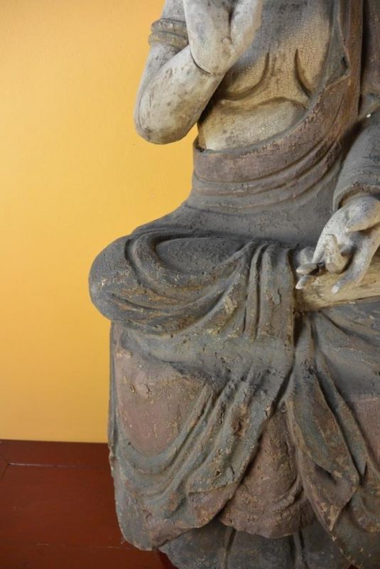Sehr Große Holzstatue - Buddha in Meditationshaltung 4