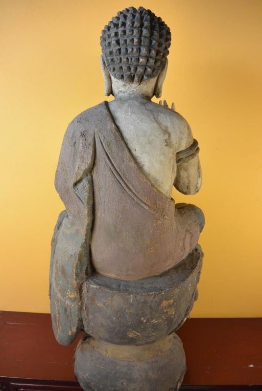 Sehr Große Holzstatue - Buddha in Meditationshaltung 5