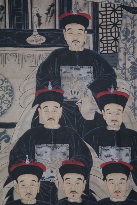 Sehr Grosse Moderne Chinesische Ahnenbilder - 12 Personen 3
