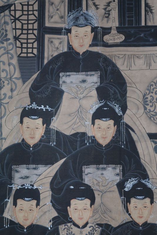 Sehr Grosse Moderne Chinesische Ahnenbilder - 12 Personen 4