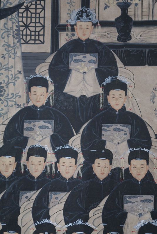 Sehr Grosse Moderne Chinesische Ahnenbilder - 24 Personen 3
