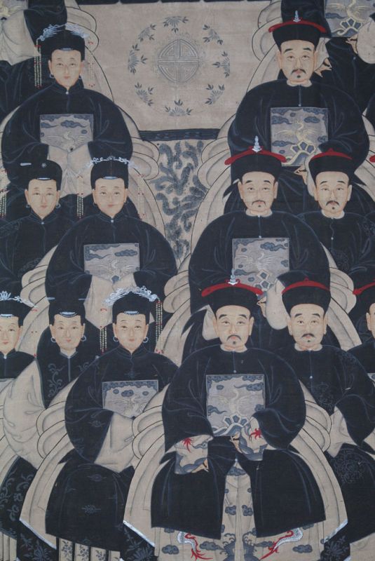 Sehr Grosse Moderne Chinesische Ahnenbilder - 24 Personen 5