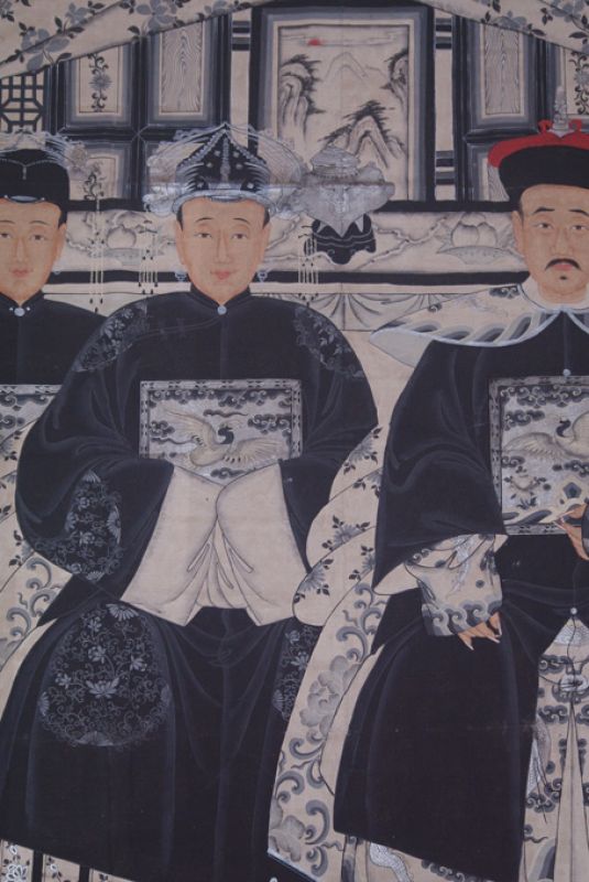 Sehr Grosse Moderne Chinesische Ahnenbilder - 3 Personen 2