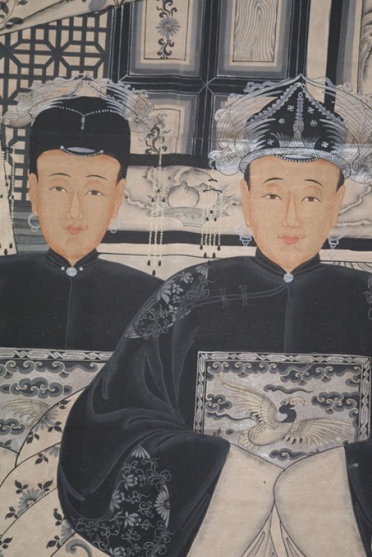 Sehr Grosse Moderne Chinesische Ahnenbilder - 3 Personen 4