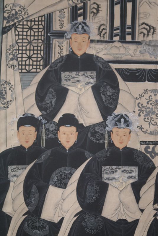 Sehr Grosse Moderne Chinesische Ahnenbilder - 8 Personen 2