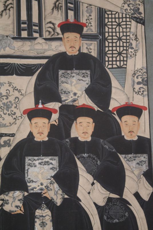 Sehr Grosse Moderne Chinesische Ahnenbilder - 8 Personen 3