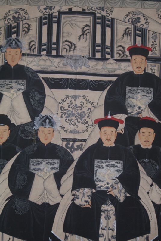 Sehr Grosse Moderne Chinesische Ahnenbilder - 8 Personen 5