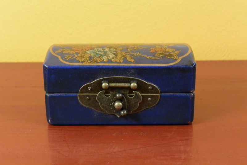 Sehr klein Chinesische Holzschatullen - Blau 2