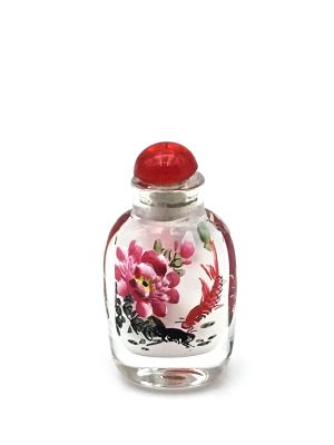 Sehr kleine Glas Schnupftabakflasche - Künstler - Der Fisch