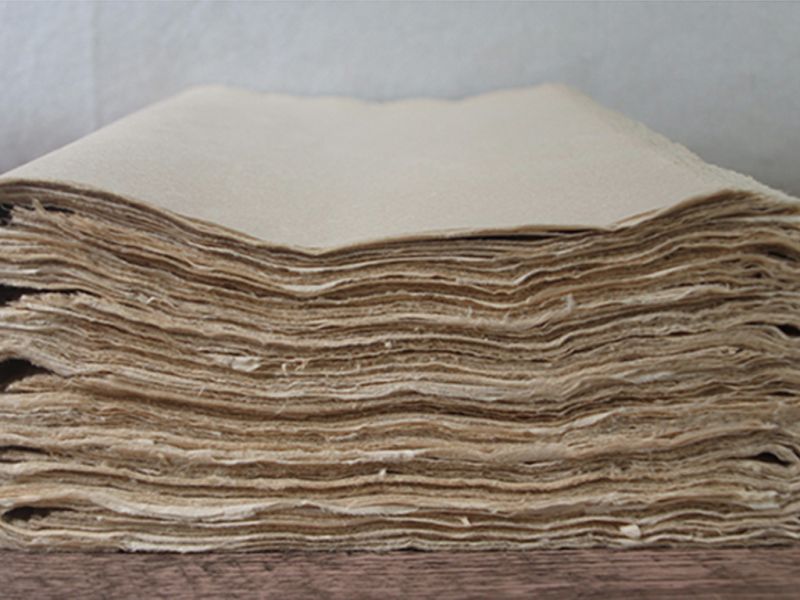 Set mit 10 Reispapierblättern für die Kalligraphie - Braun - Qualität A + 4
