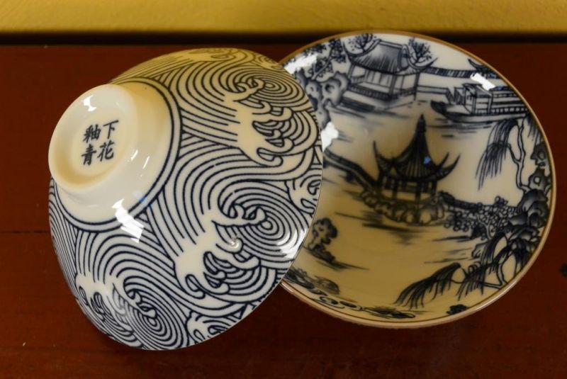Set mit 8 kleinen Schalen Porzellan - Chinesische Landschaft 2