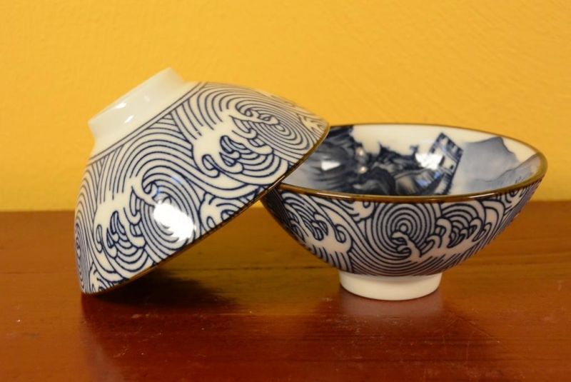 Set mit 8 kleinen Schalen Porzellan - Mauer von China 2