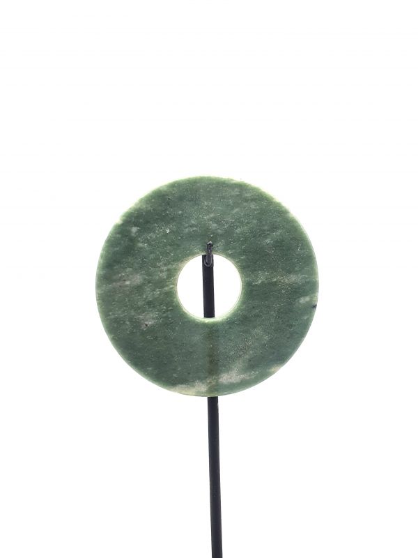 Small Chinese Bi Disc 10 cm with Metal Stand - Green 1