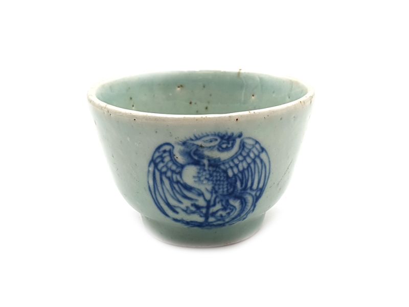 Small Chinese bowl or glass in porcelain Phoenix 1
