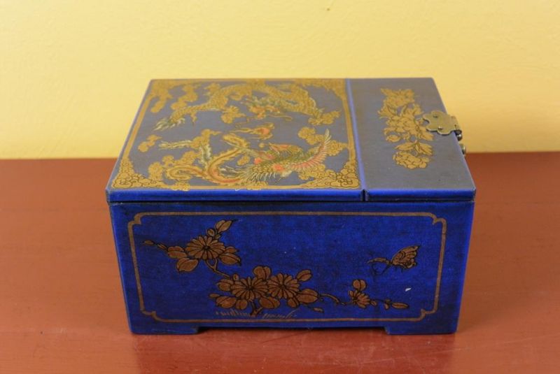 Small Chinese Box - Blue Dragon and Phoenix 5