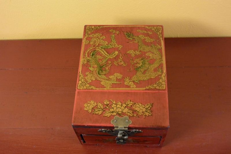 Small Chinese Box - Red Dragon and Phoenix 4
