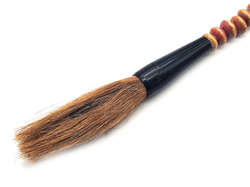 Small Chinese Calligraphy Brush Dark red ceramic 2
