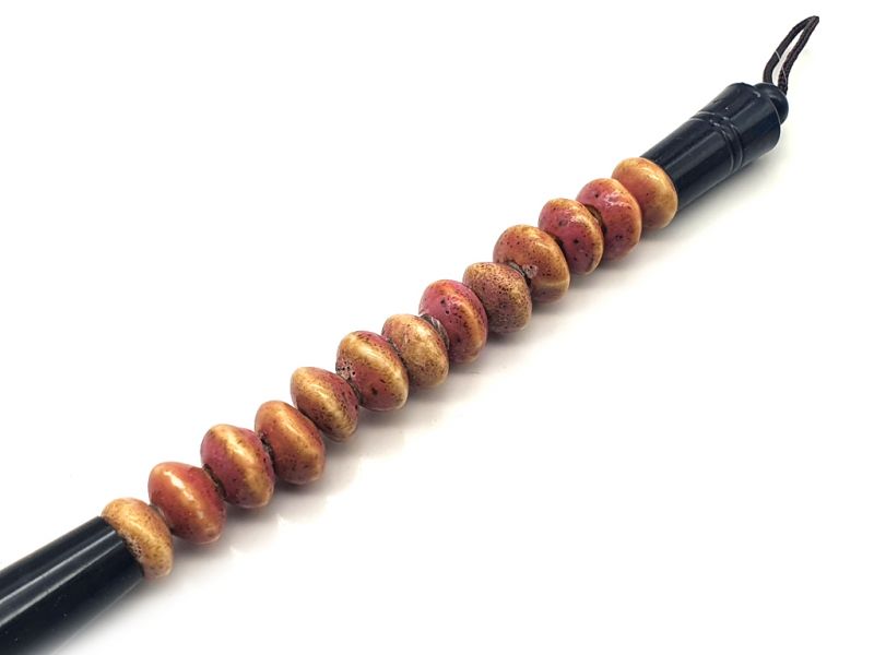 Small Chinese Calligraphy Brush Dark red ceramic 3