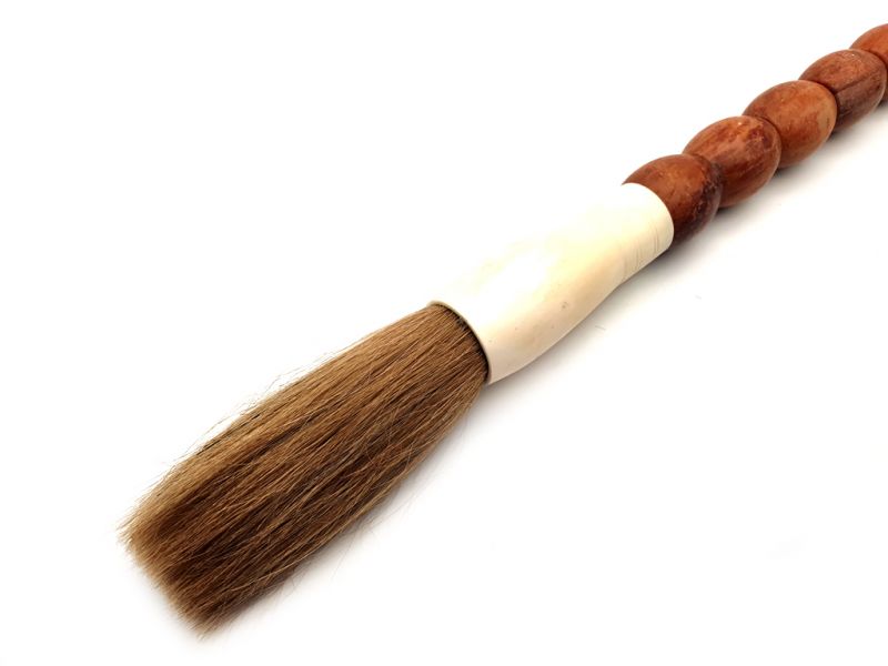 Small Chinese Calligraphy Brush Oval shape - Brown 2