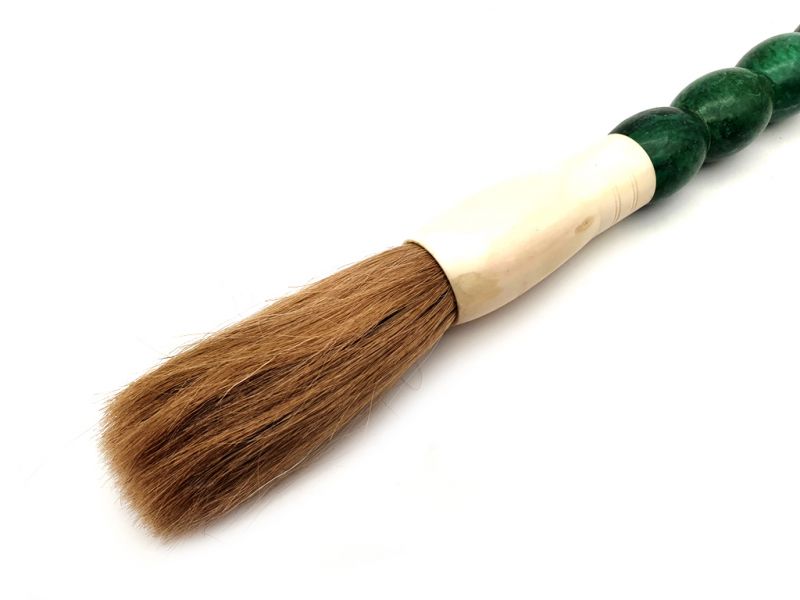 Small Chinese Calligraphy Brush Oval shape - Green 2