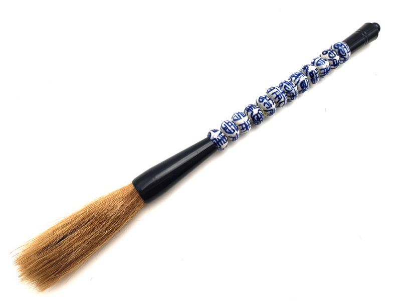 Small Chinese Calligraphy Brush Porcelain - White and blue 1