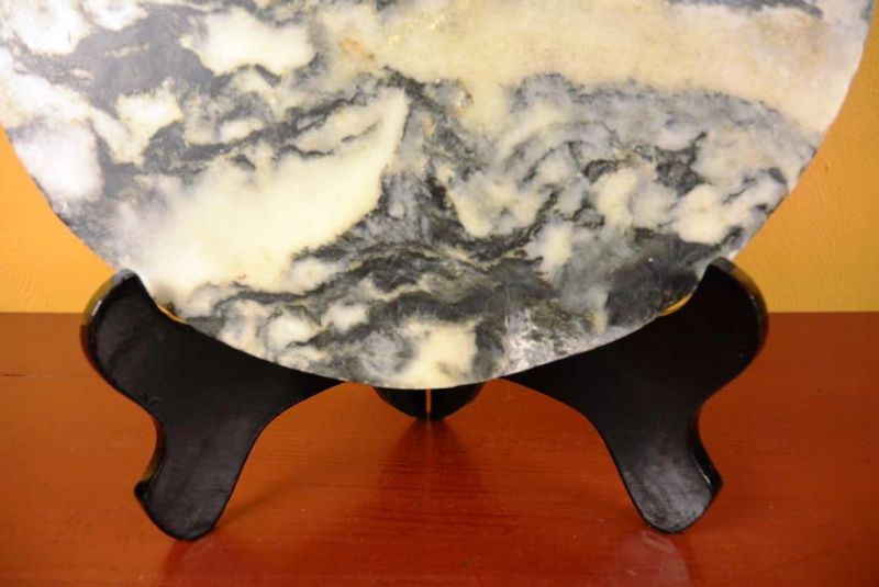 Small Chinese Dali Dreamstone Painting on Marble Panel - Mountain 4 2